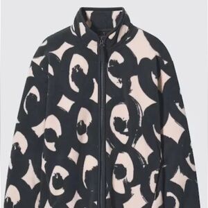 NWT UNIQLO WOMEN Tops Marimekko Fleece Full-Zip Jacket (Long Sleeves) DARK GRAY